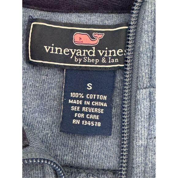 Vineyard Vines Men's 1/4 Zip Pullover Sweater Shep Sweatshirt Royal Blue Size S - Picture 4 of 7
